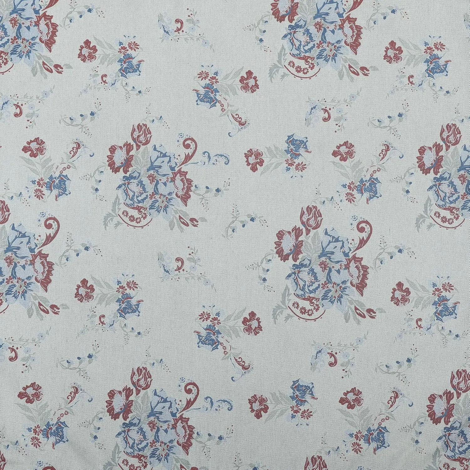 H HIEND ACCENTS Tasha Polizzi for Paseo Road Rosabel Euro Sham, 27x27 inch, Washed Denim, Blue Red Sage Floral Print, Southwestern Western Pillow Cover