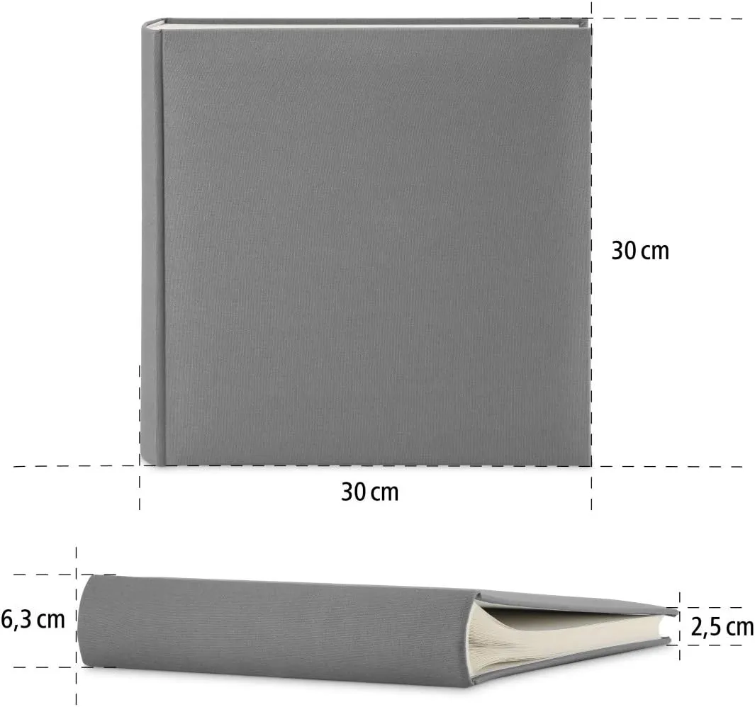 Hama Jumbo Album, Linen, Gray, 30 x 30 cm