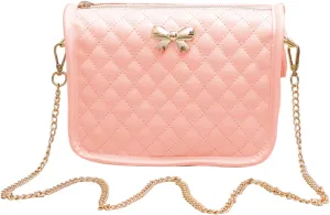 Hanbella Crossbody Purse for Women - Cute Quilted Leather Shoulder Bag with Gold Chain Strap for Teen Girls - Womens Clutch