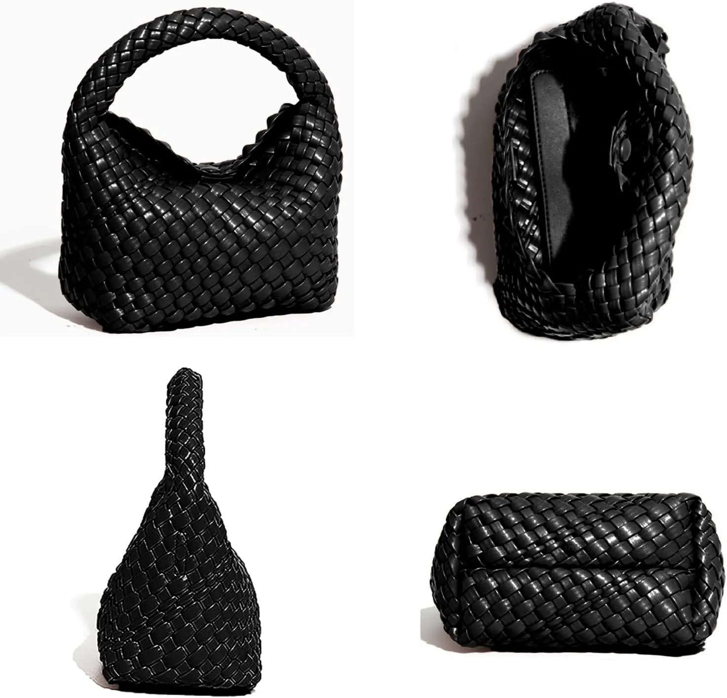 Handbags for Women Weave Vegan Leather Tote Bag With Pocket Wallet Purse Hand bag Crossbody Strap Small Bag With Compartment