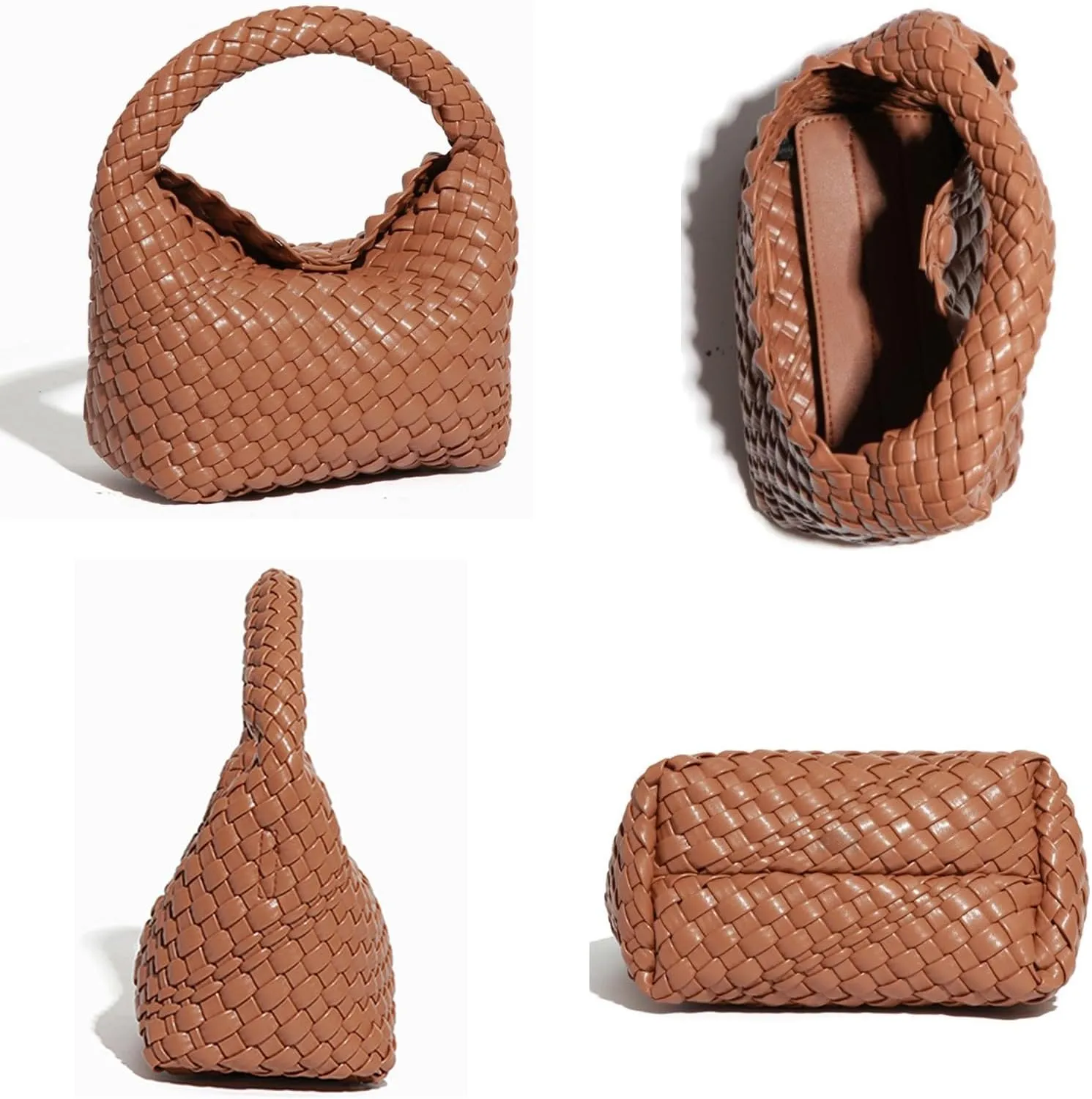 Handbags for Women Weave Vegan Leather Tote Bag With Pocket Wallet Purse Hand bag Crossbody Strap Small Bag With Compartment