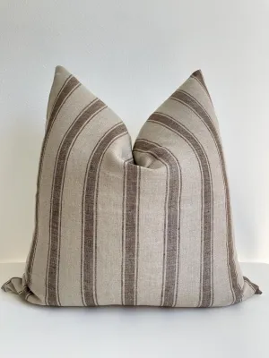 Handwoven Hand Block Print Pure Linen 22x22 Inch Throw Pillow Cover: Handmade Vintage Cushion Cover (Spencer)