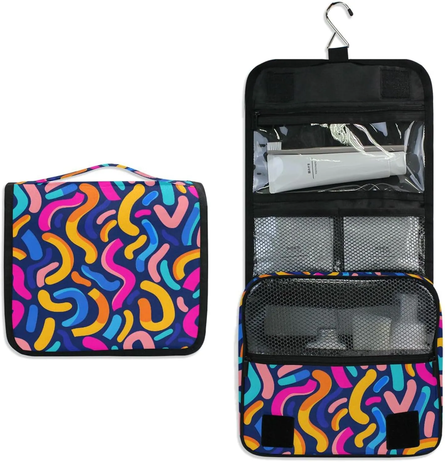 Hanging Toiletry Bag Graffiti Travel Makeup bag for Toiletries Portable Travel Toiletry Organizer Cosmetic Bags with Hanging Hook