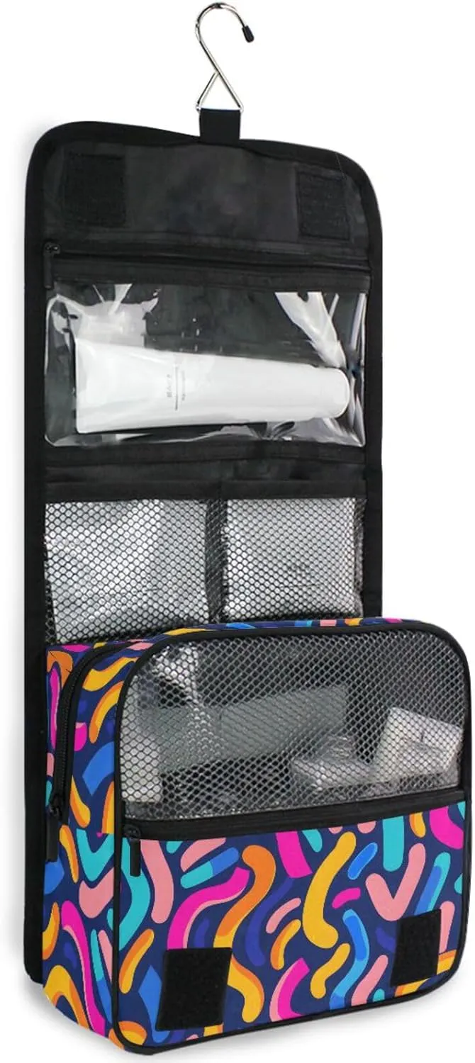 Hanging Toiletry Bag Graffiti Travel Makeup bag for Toiletries Portable Travel Toiletry Organizer Cosmetic Bags with Hanging Hook