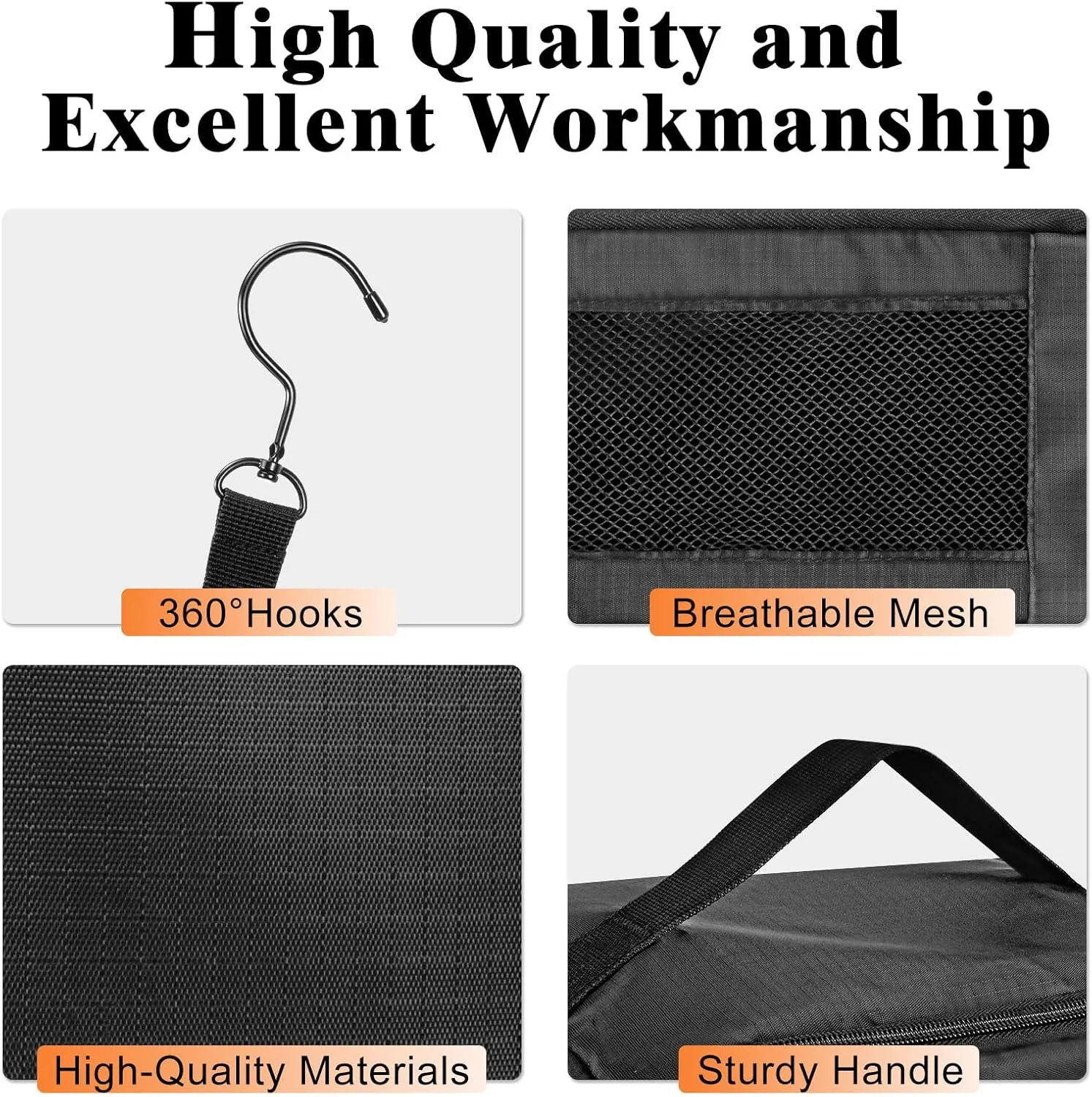 Hanging Travel Organizer, Carry on Luggage Suitcase Organizer, Travel Essentials Portable Travel Shelves Packing Cube for Travel Cruise Medium,Black