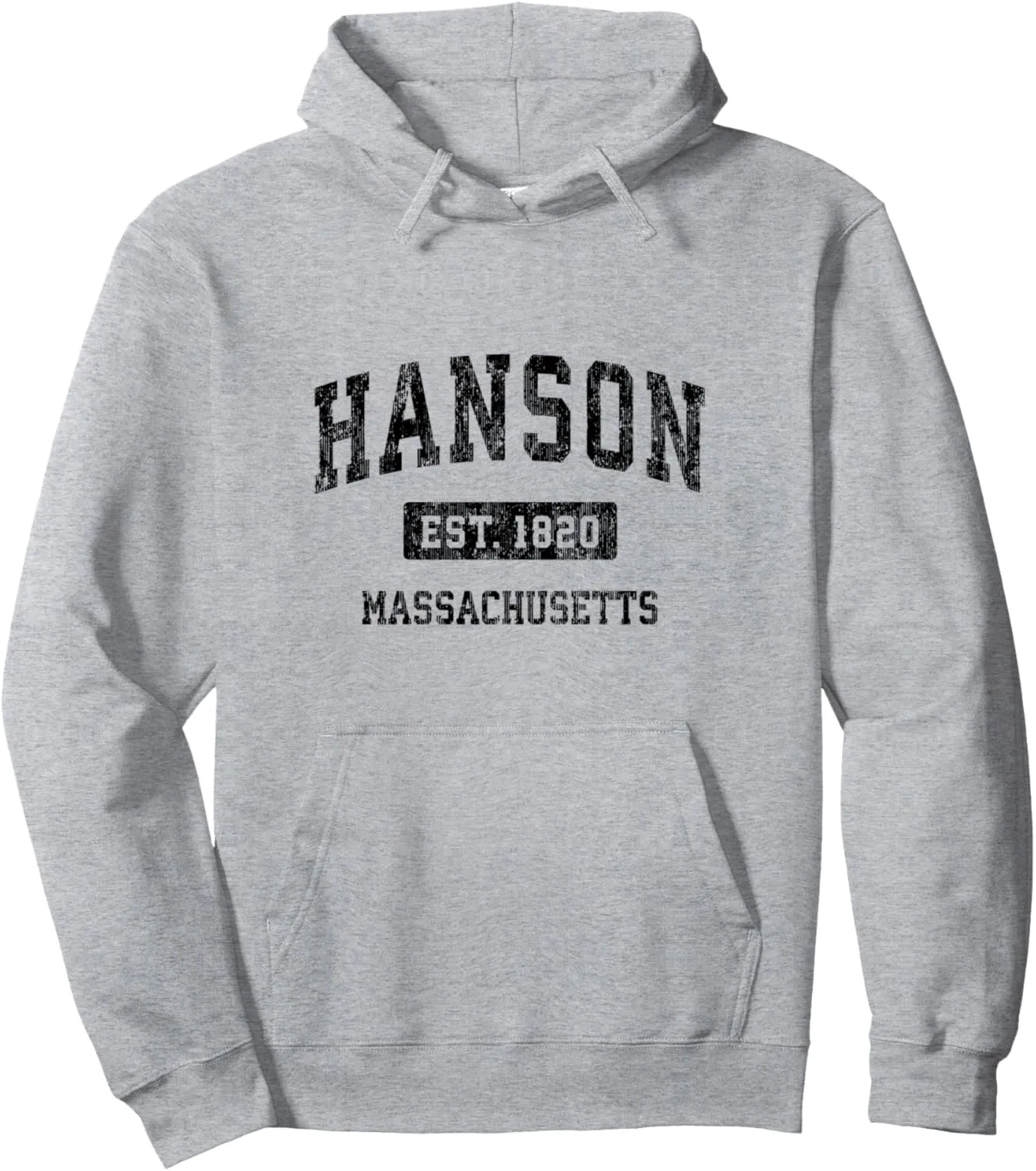 Hanson Massachusetts MA Vintage Sports Design Black Design Pullover Hoodie