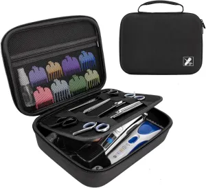 Hard Clipper Case for Barbers, Hair Clippers Travel Case for Hatteker/Oneisal/Wahl 5star/Andis Razor Guard Grooming Kits, Hair Cutting Barber Supplies Holder, Trimmer Organizer Storage Bag