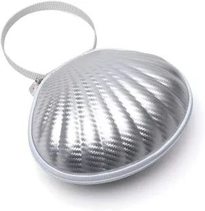 Hard Shell Travel Case for Silicone Bras [A-C Cup] Premium Nubra Organizer Portable Lingerie Underwear Storage Bag (Silver)