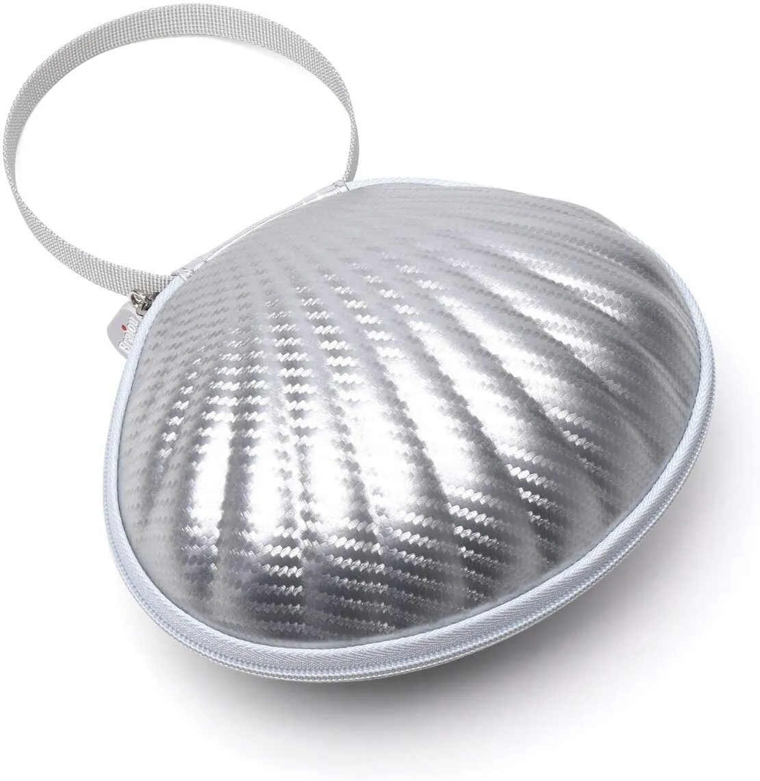 Hard Shell Travel Case for Silicone Bras [A-C Cup] Premium Nubra Organizer Portable Lingerie Underwear Storage Bag (Silver)