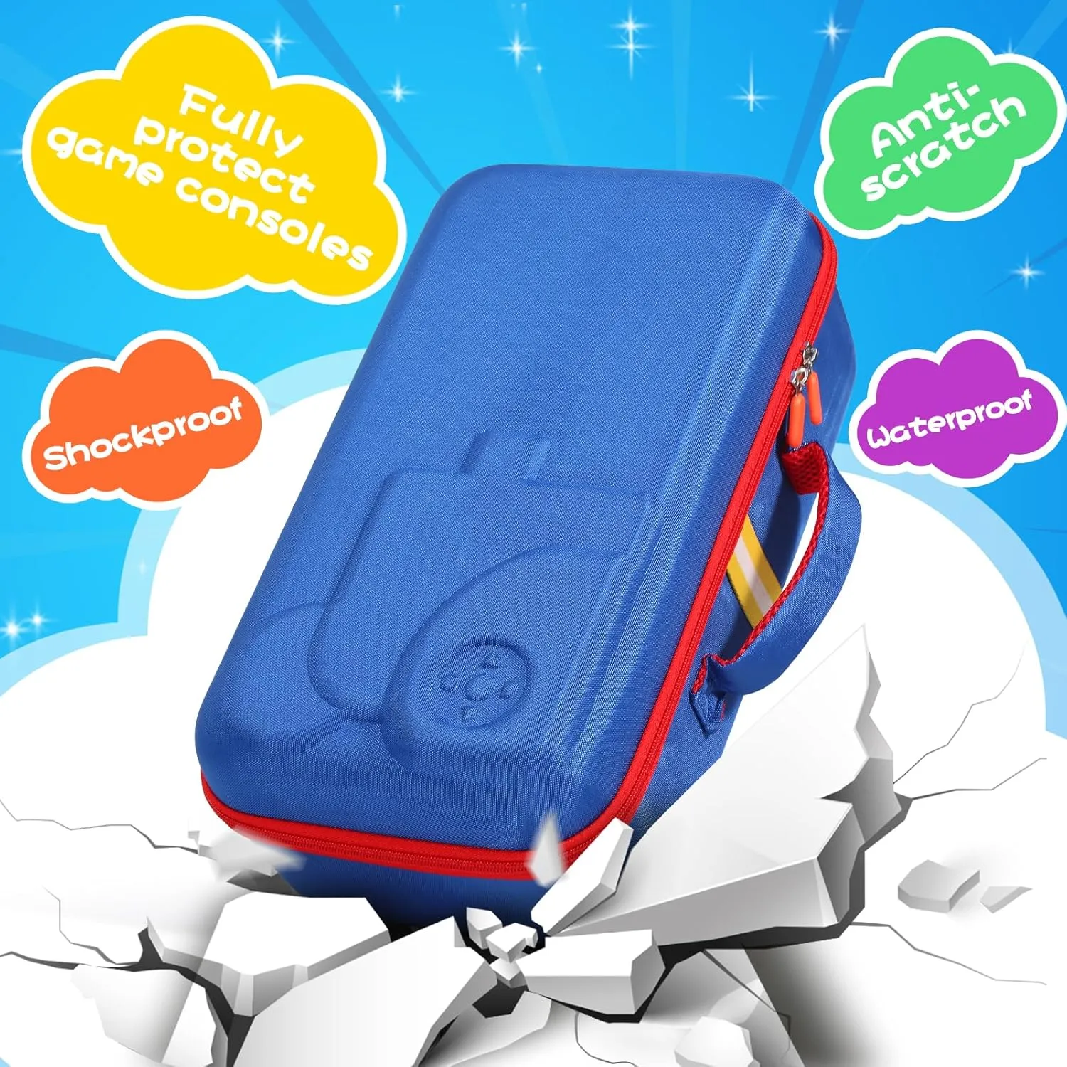 Hard Travel Case Compatible with Little Tikes for Story Dream Machine Books Starter Set, Protective Hard Case Container for Storytime Audio Play Real for Littles Character Collection (Upgraded Blue)