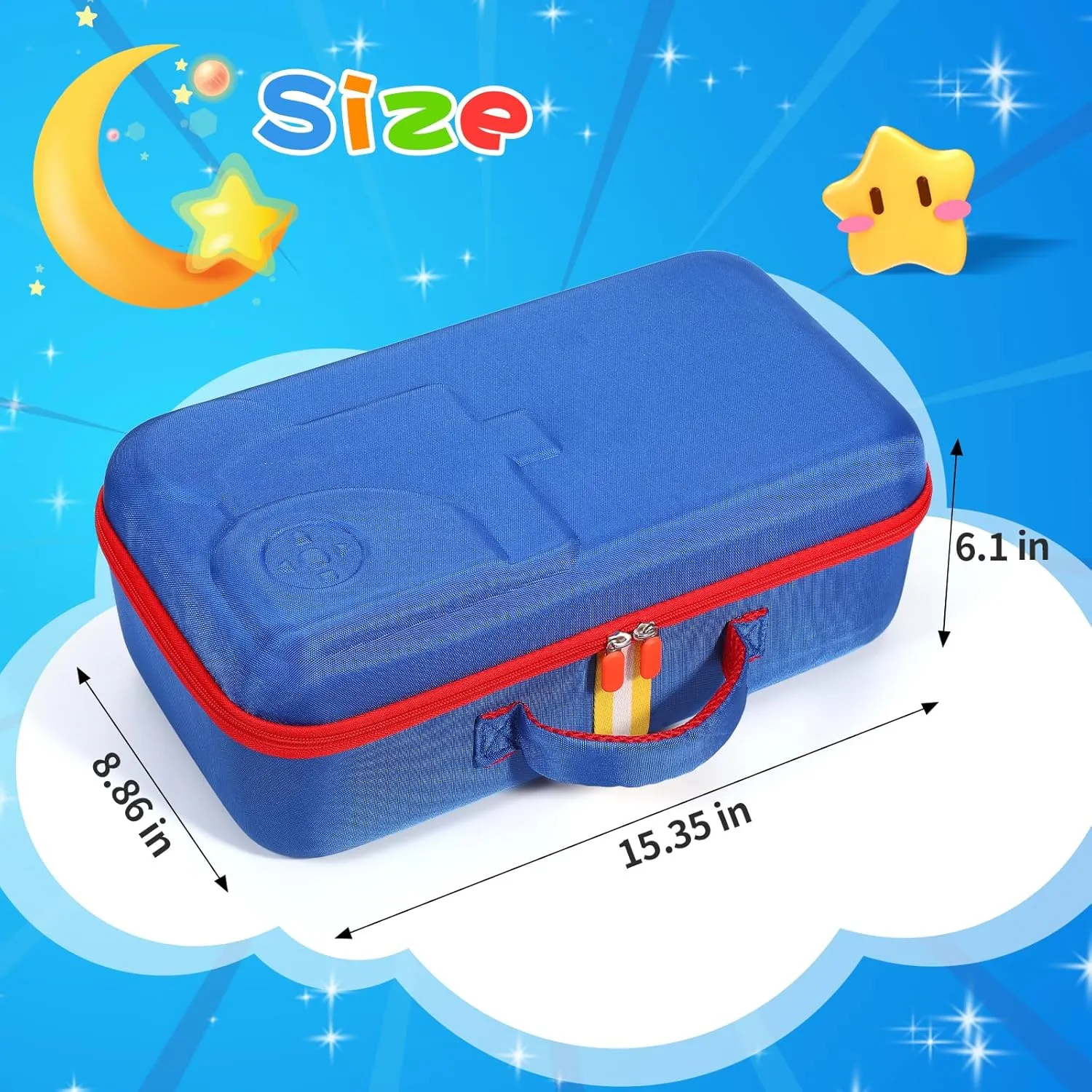 Hard Travel Case Compatible with Little Tikes for Story Dream Machine Books Starter Set, Protective Hard Case Container for Storytime Audio Play Real for Littles Character Collection (Upgraded Blue)