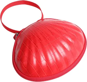 Hard Travel Case for Silicone Bras [A-C Cup] Premium Nubra Organizer Portable Lingerie Underwear Storage Bag (Crocodile, Red)