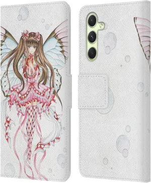 Head Case Designs Officially Licensed Nene Thomas Pink Champagne Anime Fairies Leather Book Wallet Case Cover Compatible with Samsung Galaxy A54 5G