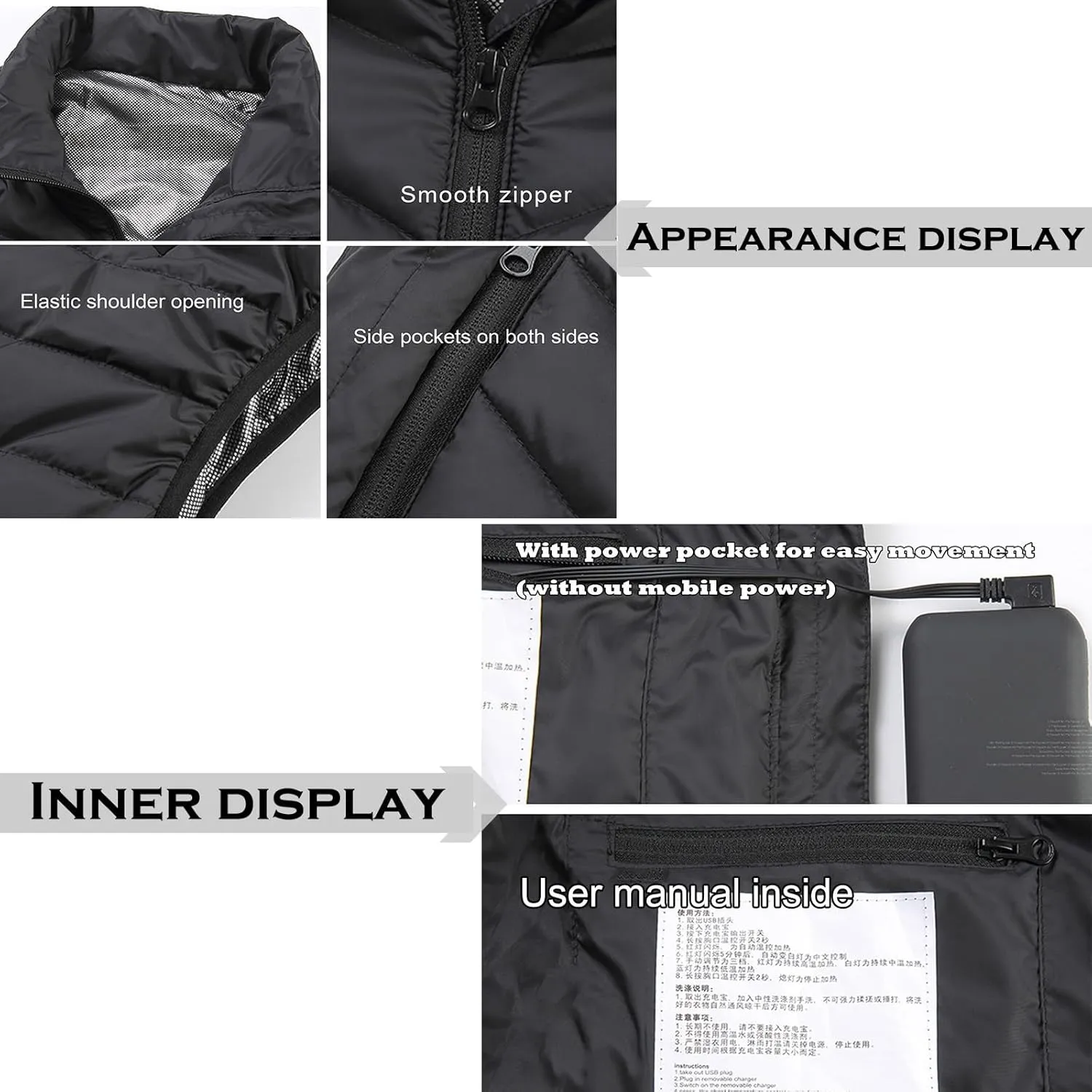 Heated Jacket For Women And Men Print Coat With 2 Heating Zones Controlled Temperature Thickened Unisex Heated Vests
