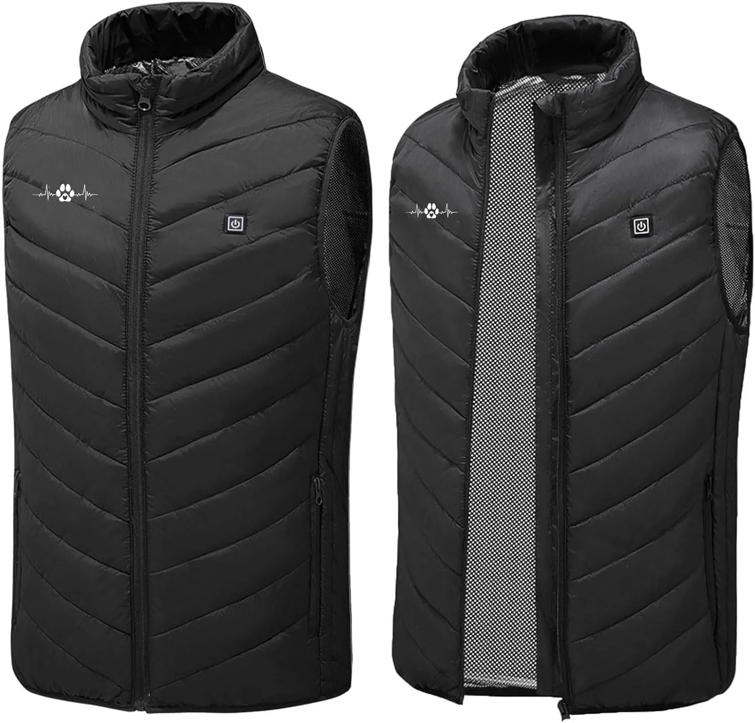 Heated Jacket For Women And Men Print Coat With 2 Heating Zones Controlled Temperature Thickened Unisex Heated Vests