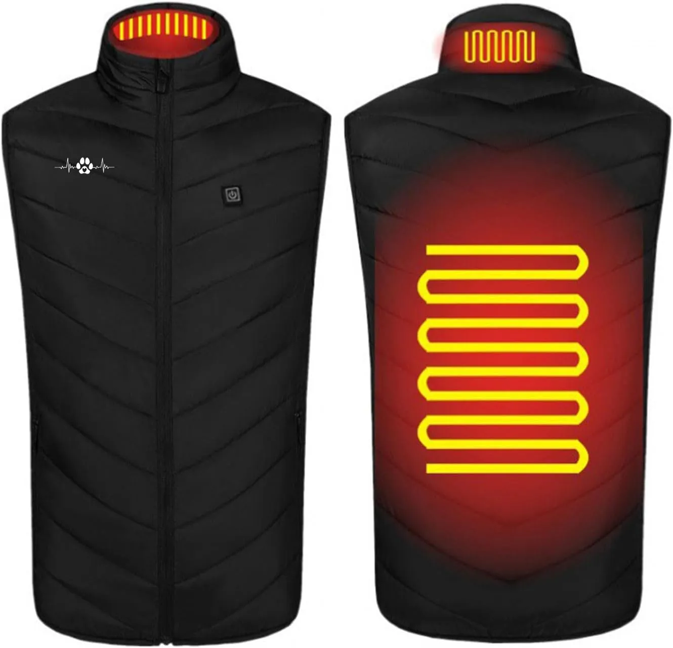 Heated Jacket For Women And Men Print Coat With 2 Heating Zones Controlled Temperature Thickened Unisex Heated Vests