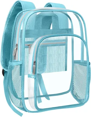 HEEYA Clear Backpack Heavy Duty Transparent Backpack for Security, Sports, Work, Travel, Stadium