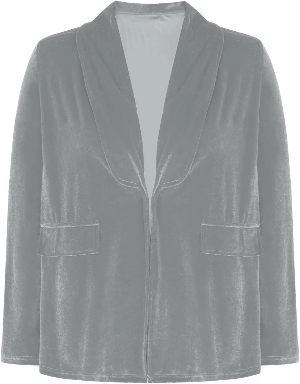 HGps8w Velvet Blazers for Women Vintage Suit Jackets Elegant Open Front Long Sleeve Loose Outerwear with Pockets