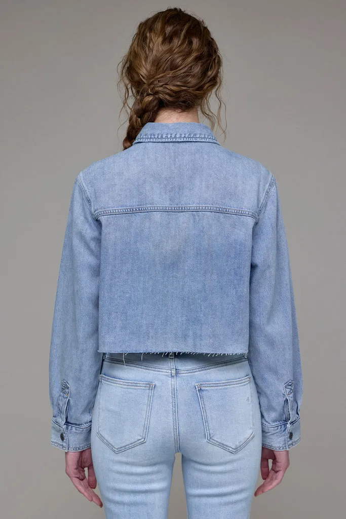 Hidden - Women - Vintage Wash Abbey Cropped Denim Shirt