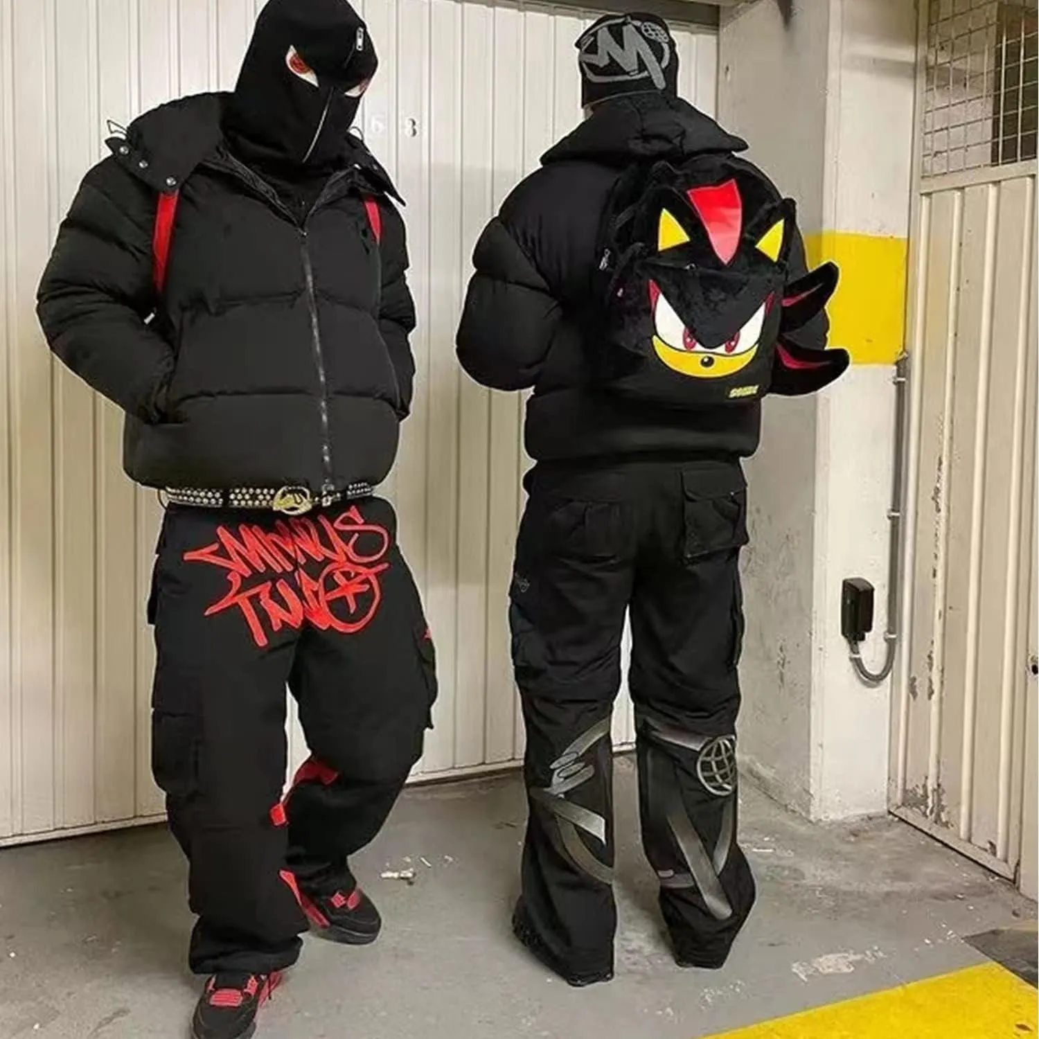High Waist Baggy Jeans Mens Y2K Minus Two Cargo Pants New Harajuku Hip Hop Gothic Loose Joggers Overalls Streetwear