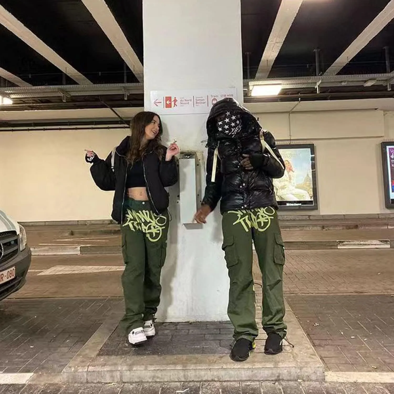 High Waist Baggy Jeans Mens Y2K Minus Two Cargo Pants New Harajuku Hip Hop Gothic Loose Joggers Overalls Streetwear