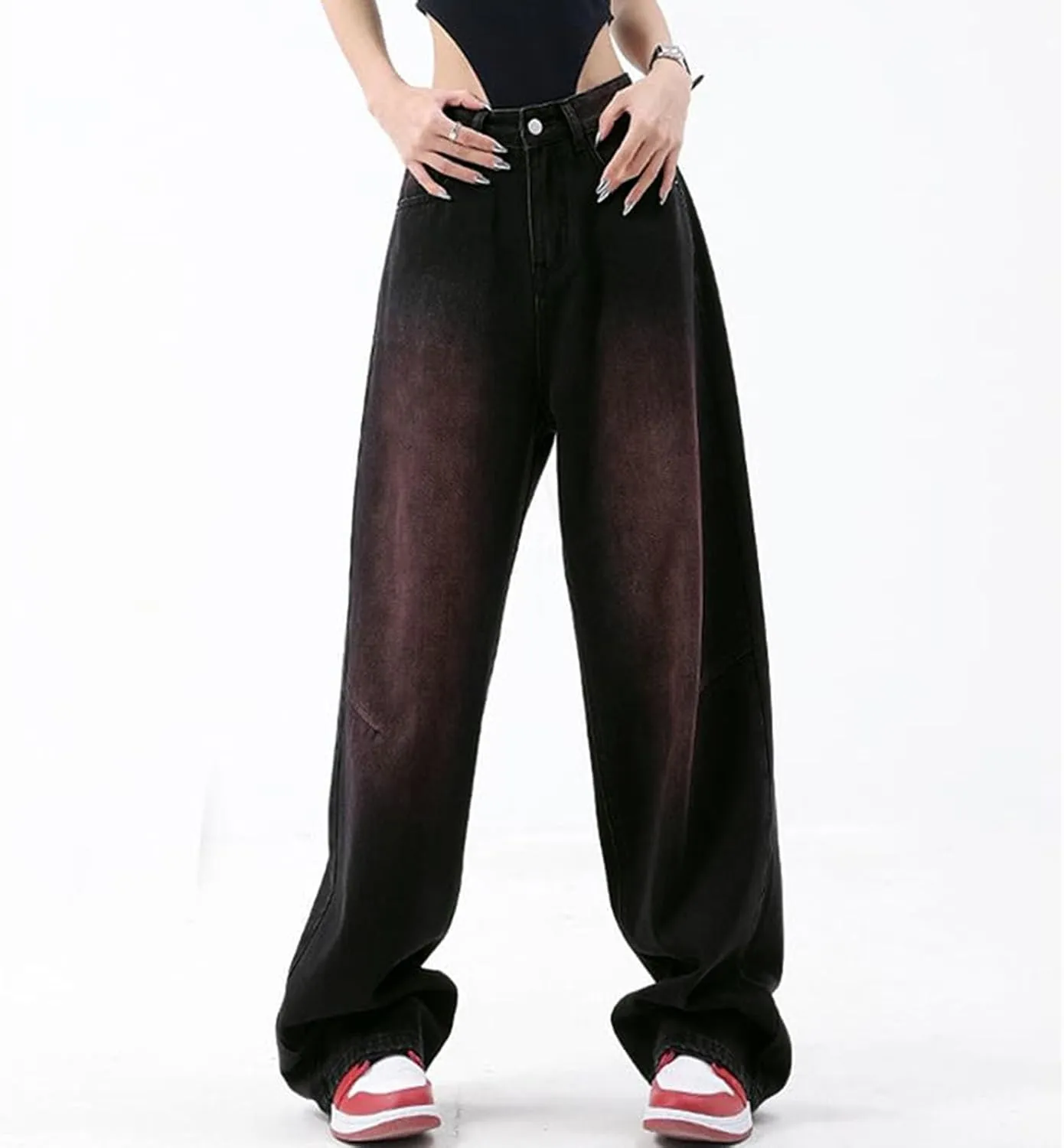 High Waisted Jeans for Women Wide Leg Loose Baggy Boyfriend Denim Pants 90S Vintage Streetwear Y2k Grunge Jean Pants