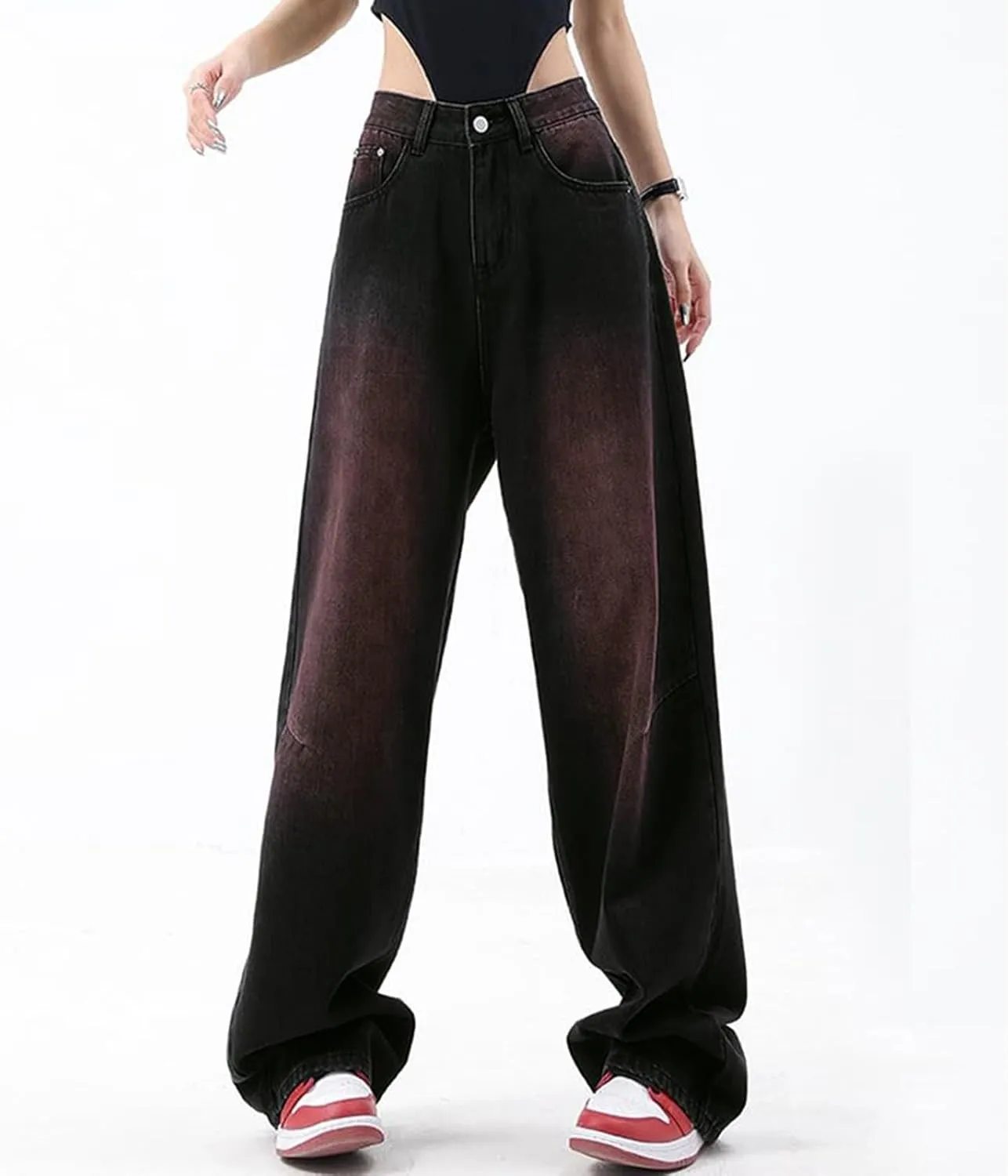 High Waisted Jeans for Women Wide Leg Loose Baggy Boyfriend Denim Pants 90S Vintage Streetwear Y2k Grunge Jean Pants