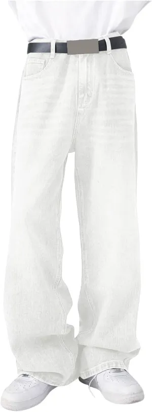 Hip Hop Baggy Jeans for Men Casual Wide Leg Y2k Skateboard Vintage Denim Pants Streetwear