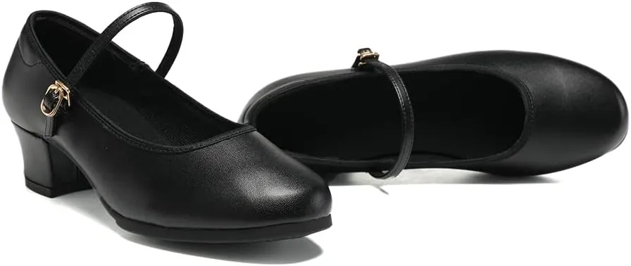 HIPPOSEUS Character Shoes for Women Dance Shoes 1.5" Low Heel Dancing Heels for Ballroom Salsa Tango Latin