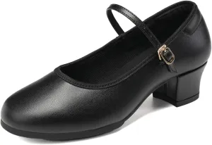 HIPPOSEUS Character Shoes for Women Dance Shoes 1.5" Low Heel Dancing Heels for Ballroom Salsa Tango Latin