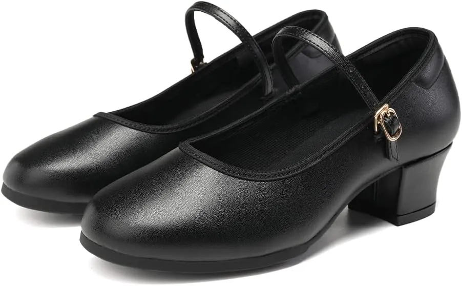 HIPPOSEUS Character Shoes for Women Dance Shoes 1.5" Low Heel Dancing Heels for Ballroom Salsa Tango Latin
