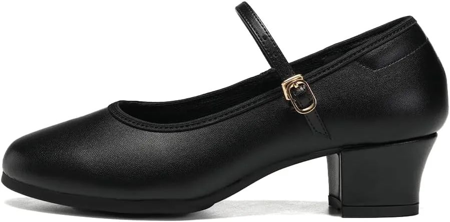 HIPPOSEUS Character Shoes for Women Dance Shoes 1.5" Low Heel Dancing Heels for Ballroom Salsa Tango Latin