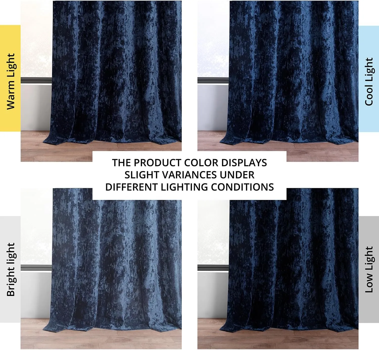 HPD Half Price Drapes Lush Crush Velvet Curtains - Room Darkening Curtain 84 Inches Long for Bedroom & Living Room, Luxury Look, Rod Pocket Design, (1 Panel), 50W x 84L, Sapphire Blue