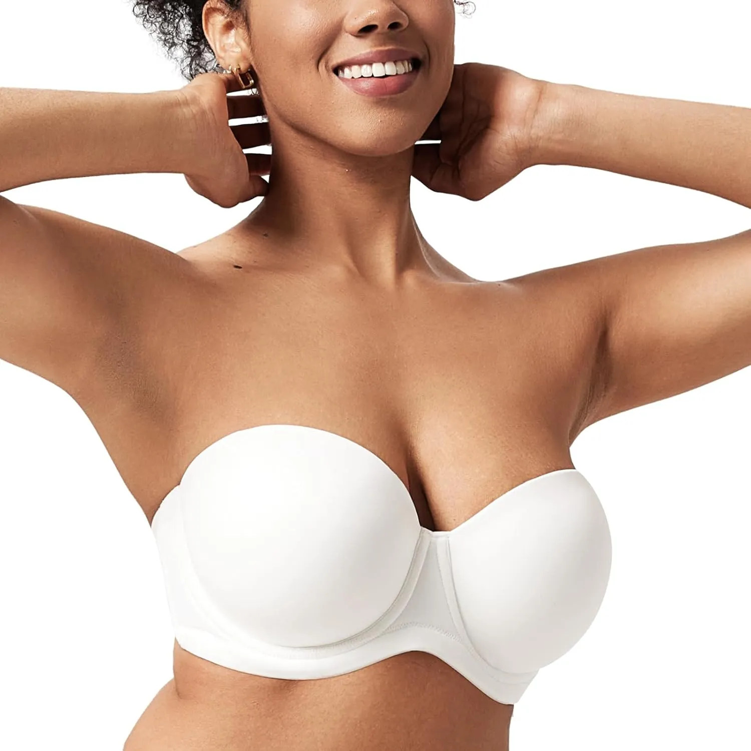 HSIA Strapless Bras for Big Bust Women Convertible Bra for Heavy Breast Strapless Bra Red Carpet Supportive Underwire