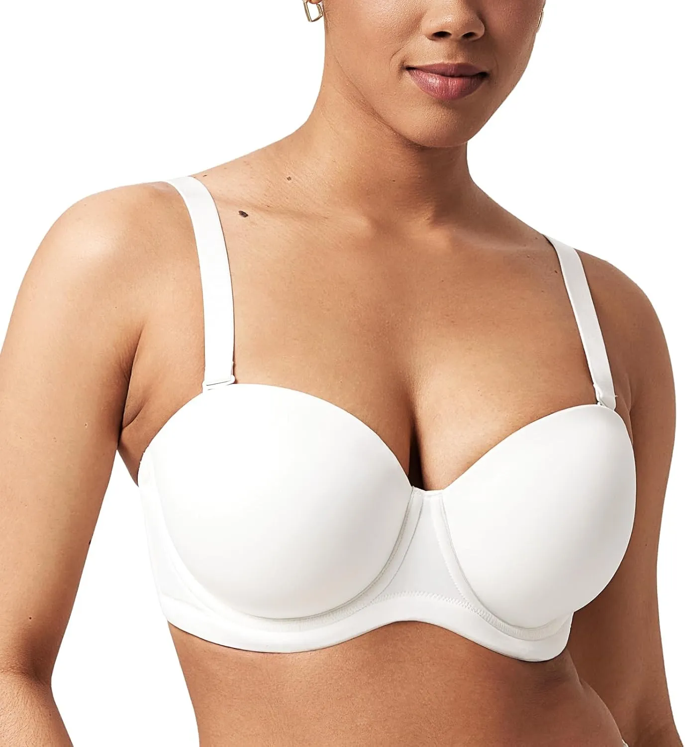 HSIA Strapless Bras for Big Bust Women Convertible Bra for Heavy Breast Strapless Bra Red Carpet Supportive Underwire