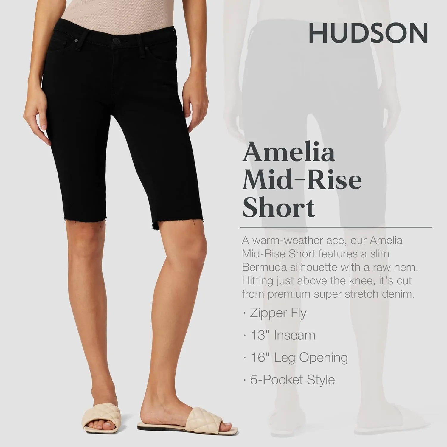HUDSON Women's Amelia Mid Rise Knee Short
