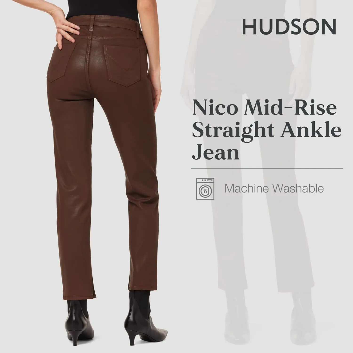 HUDSON Women's Nico Mid-Rise Straight Leg Ankle Jean