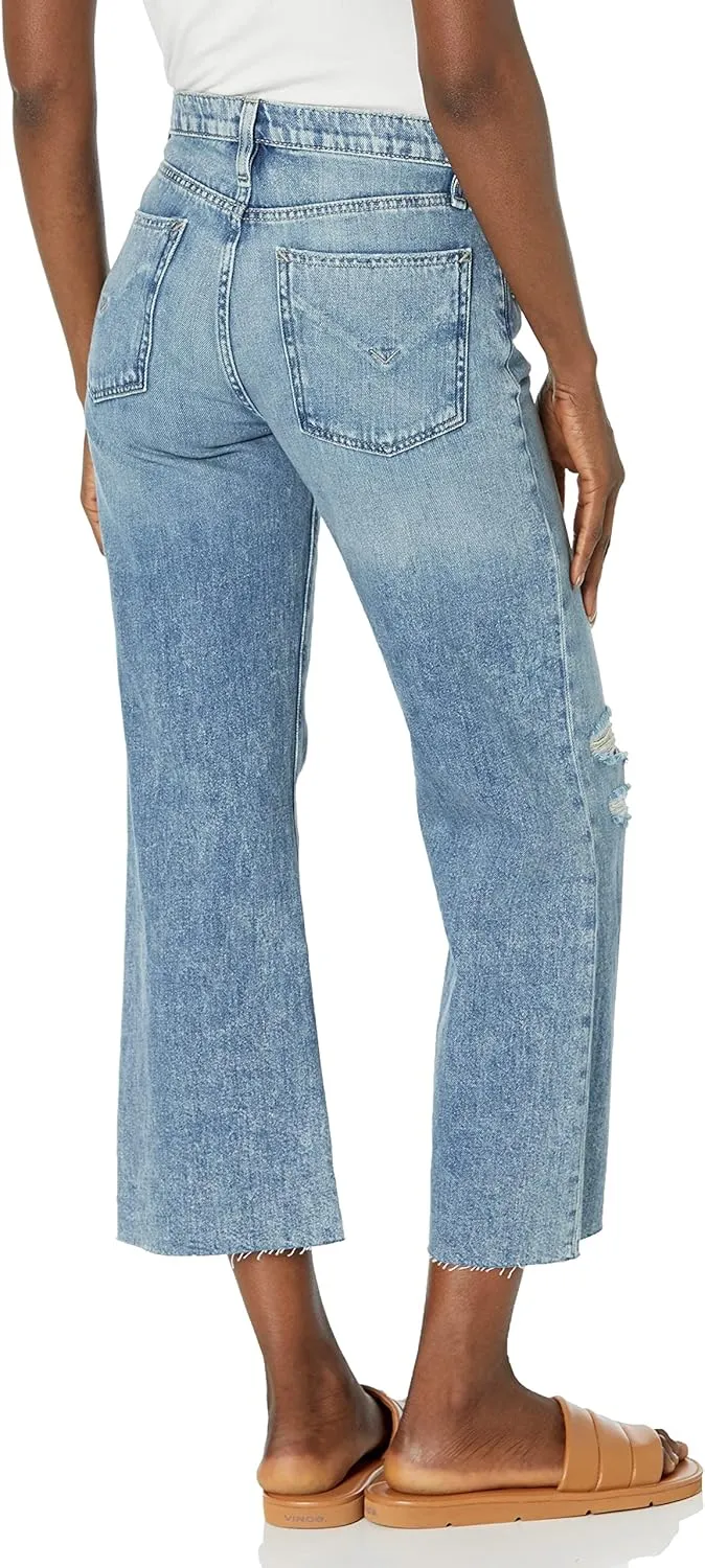 HUDSON Women's Rosie High Rise, Wide Leg Cropped Jean