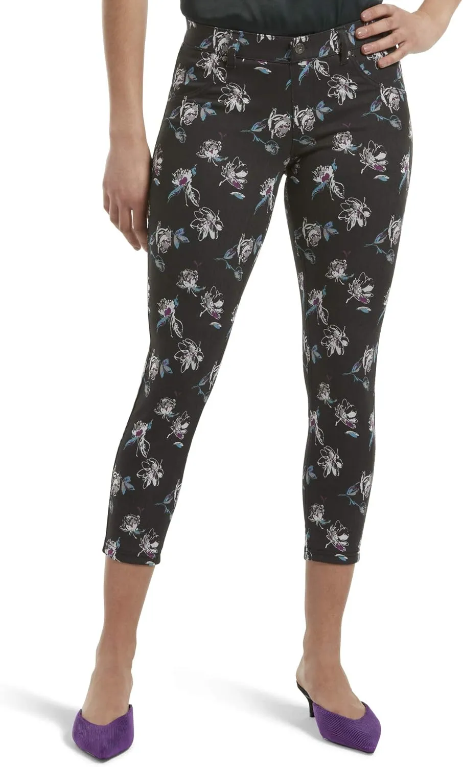 HUE Women's Essential Denim Jean Capri Leggings, Assorted