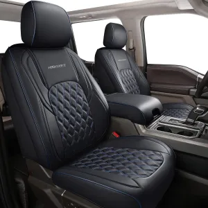 Huidasource Tacoma Truck Seat Covers Custom Fit for 2016-2023 Double & Crew Cab Toyota Tacoma SR SR5 Limited TRD Sport/Pro/Off Road, Full Coverage Front and Rear Seat Covers (Full Set/Black & Blue)