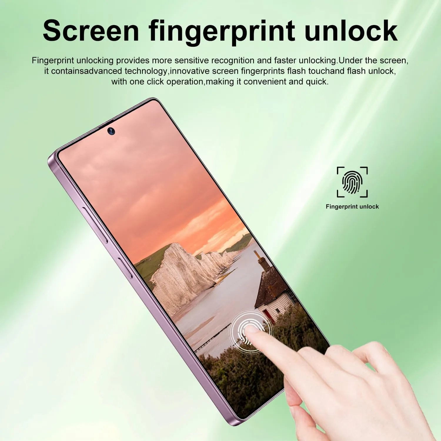 Huness I25 Ultra Unlocked Phone,Built in Pen The Phone,Cell Phone Battery 7000mAh 6.99" HD Screen,Android 14 8 256GB Smartphone,Dual SIM/5G/Face ID/Fingerprint Lock/GPS (Purple)
