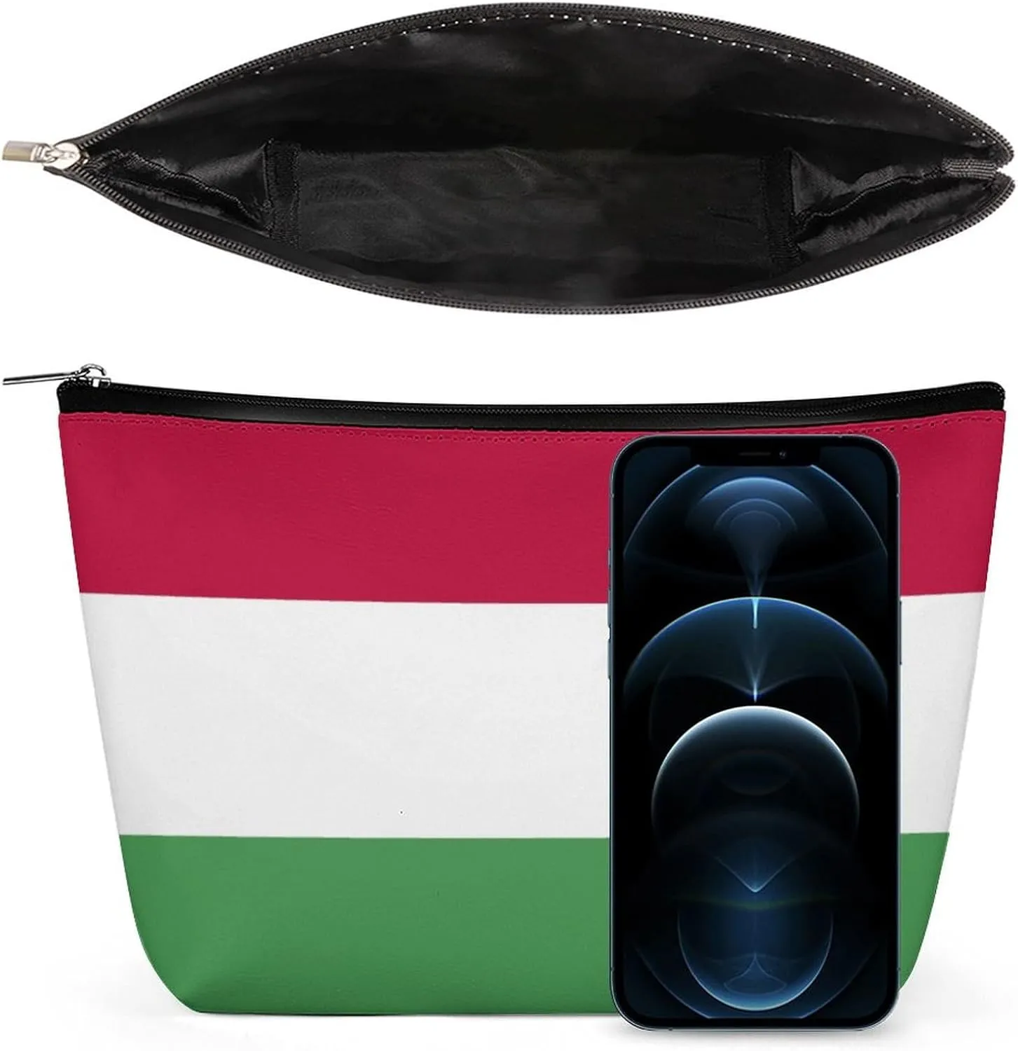 Hungary Flag Cosmetic Bag for Women Lightweight Travel Makeup Organizer for Purse