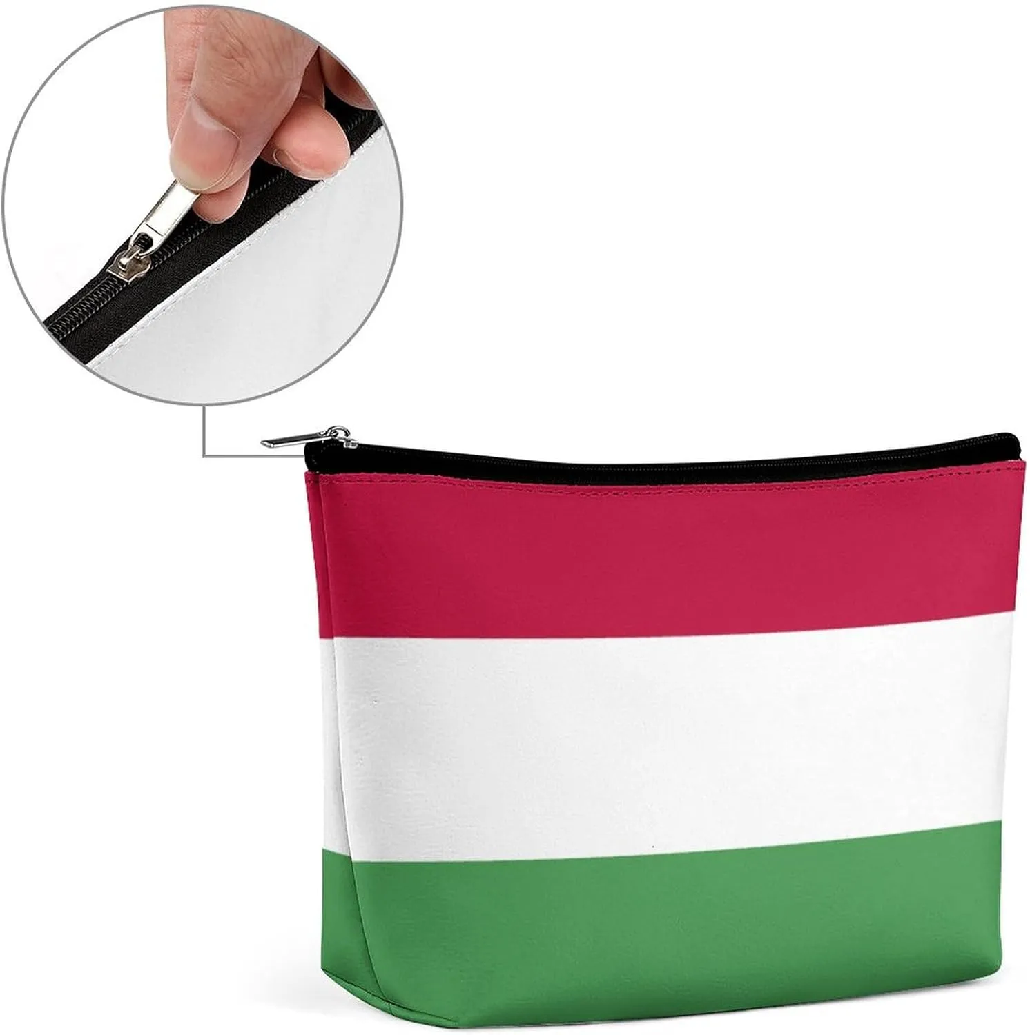 Hungary Flag Cosmetic Bag for Women Lightweight Travel Makeup Organizer for Purse