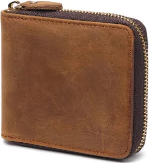 Huztencor Zipper Wallet Men RFID Blocking Leather Bifold Credit Card Wallets (FBA)