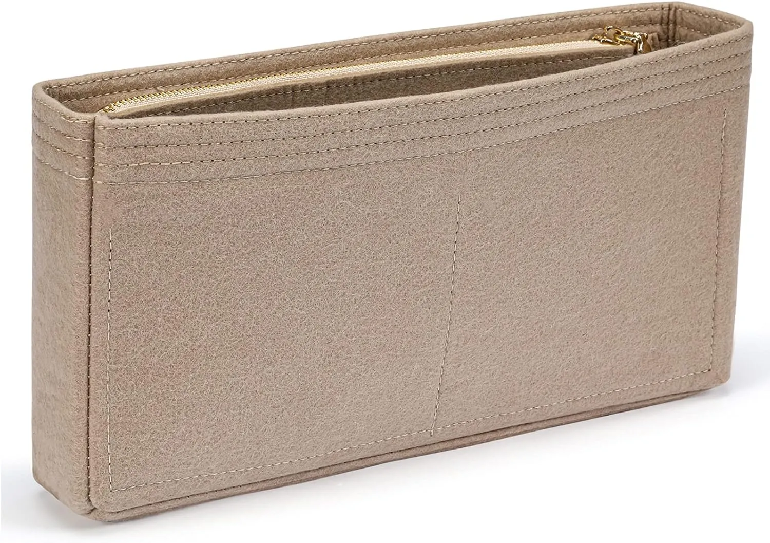 HyFanStr Small Purse Organizer with Zipper, Felt Insert Bag Organizer Handbag Tote Liner Pouch for Women