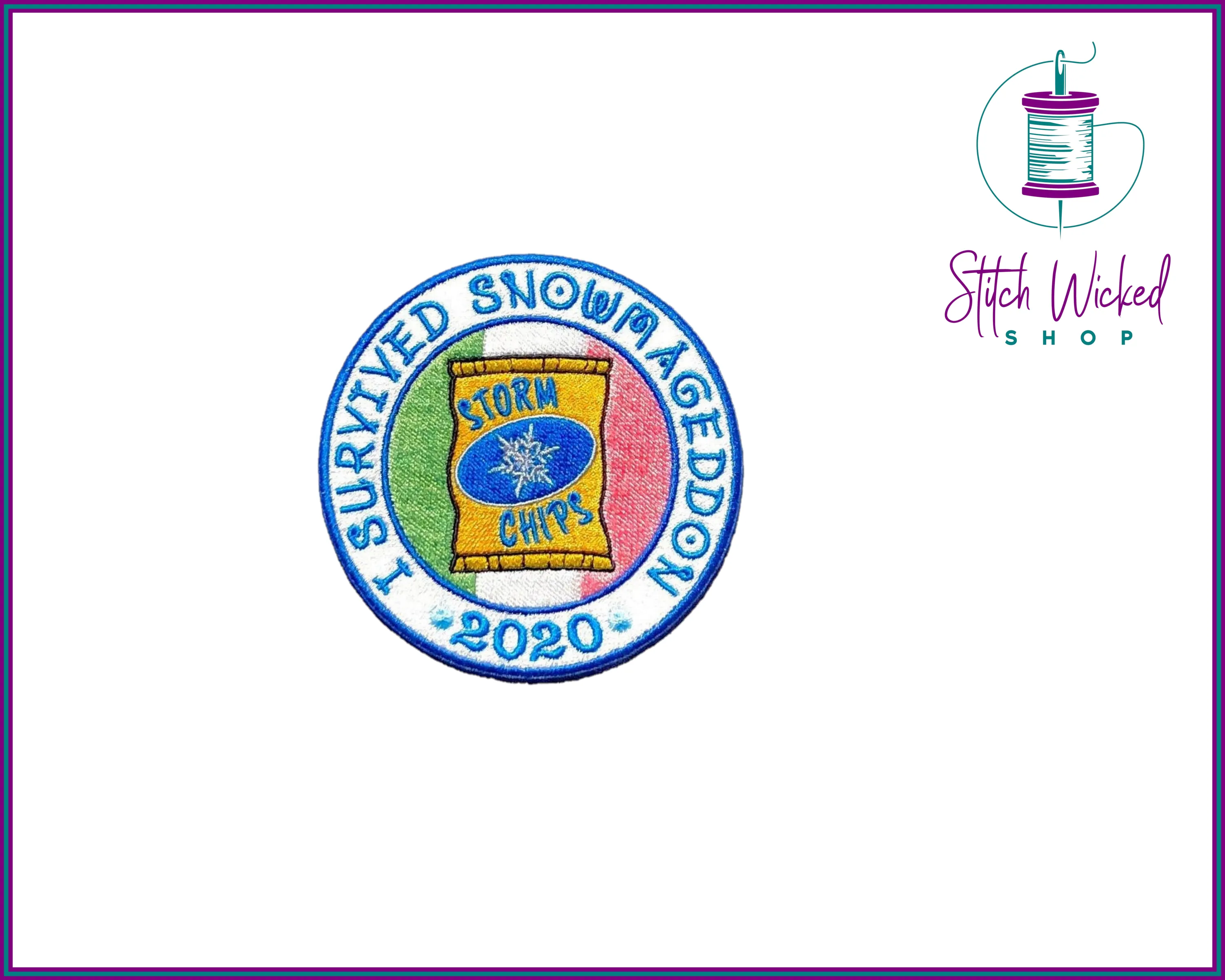 I Survived Snowmageddon 2020 Newfoundland Storm Chips, Fully Embroidered Patch