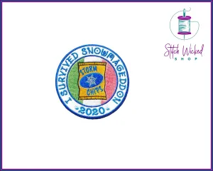I Survived Snowmageddon 2020 Newfoundland Storm Chips, Fully Embroidered Patch