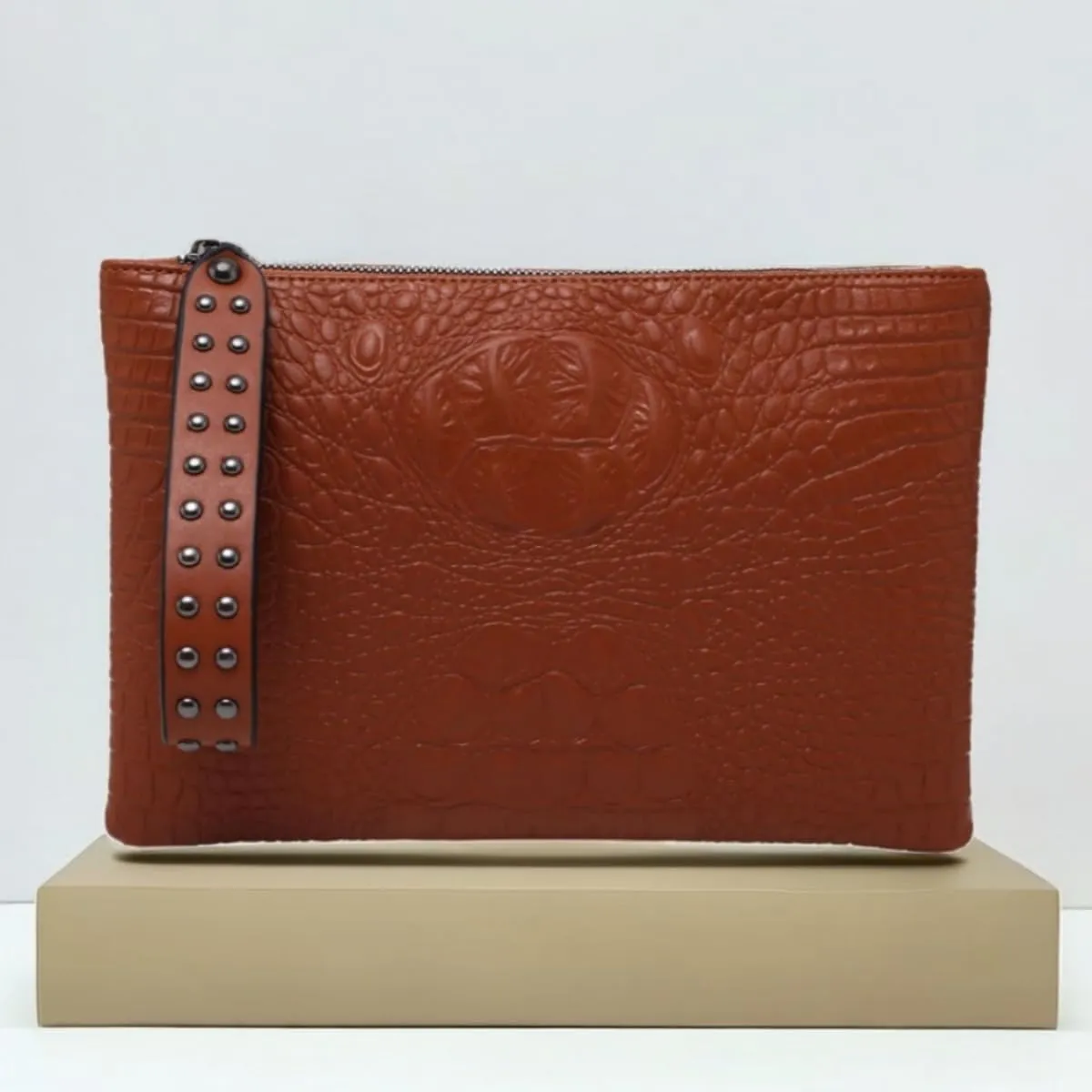 IAMUHI Women Faux Leather Crocodile Envelope Clutch Bag Wristlet Zipper Evening Handbag Wallet Purse