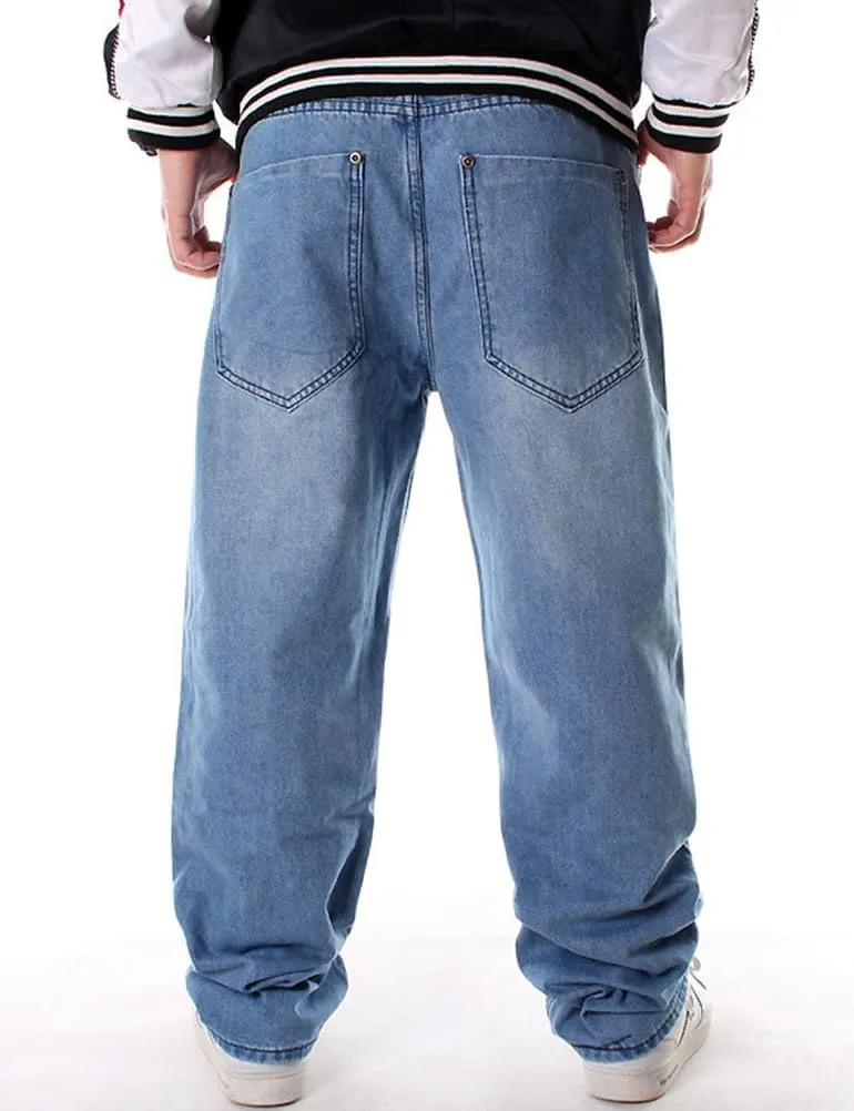 IDEALSANXUN Baggy Jeans Men Casual Embroidery Hip Hop Loose Fit Y2k Jeans