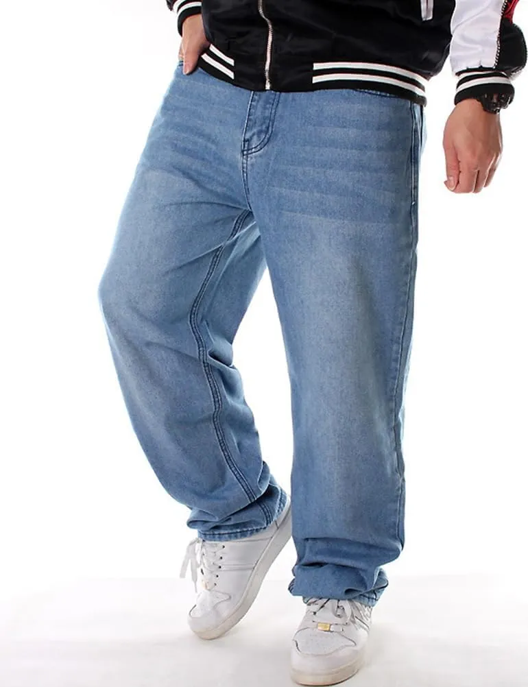 IDEALSANXUN Baggy Jeans Men Casual Embroidery Hip Hop Loose Fit Y2k Jeans